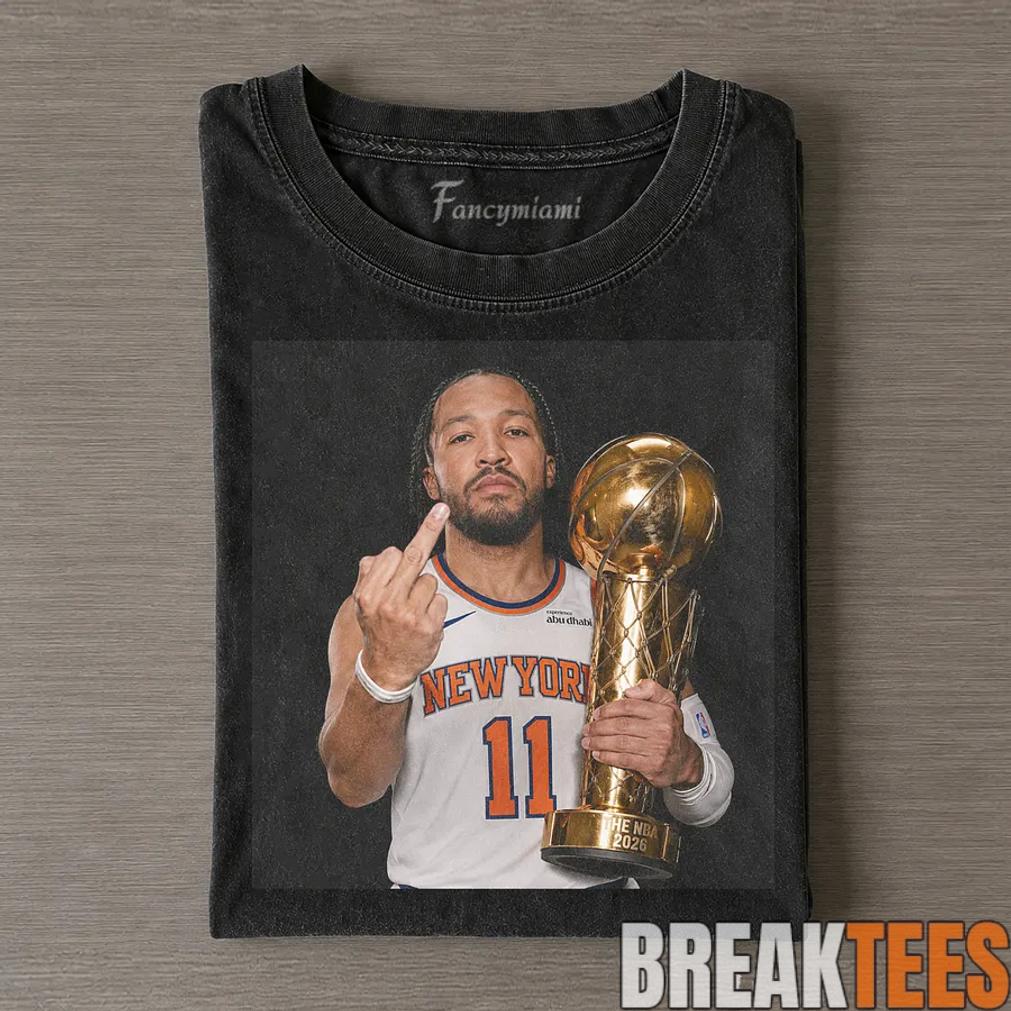New York Knicks Jalen Brunson 2026 NBA Finals Middle Finger Shirt