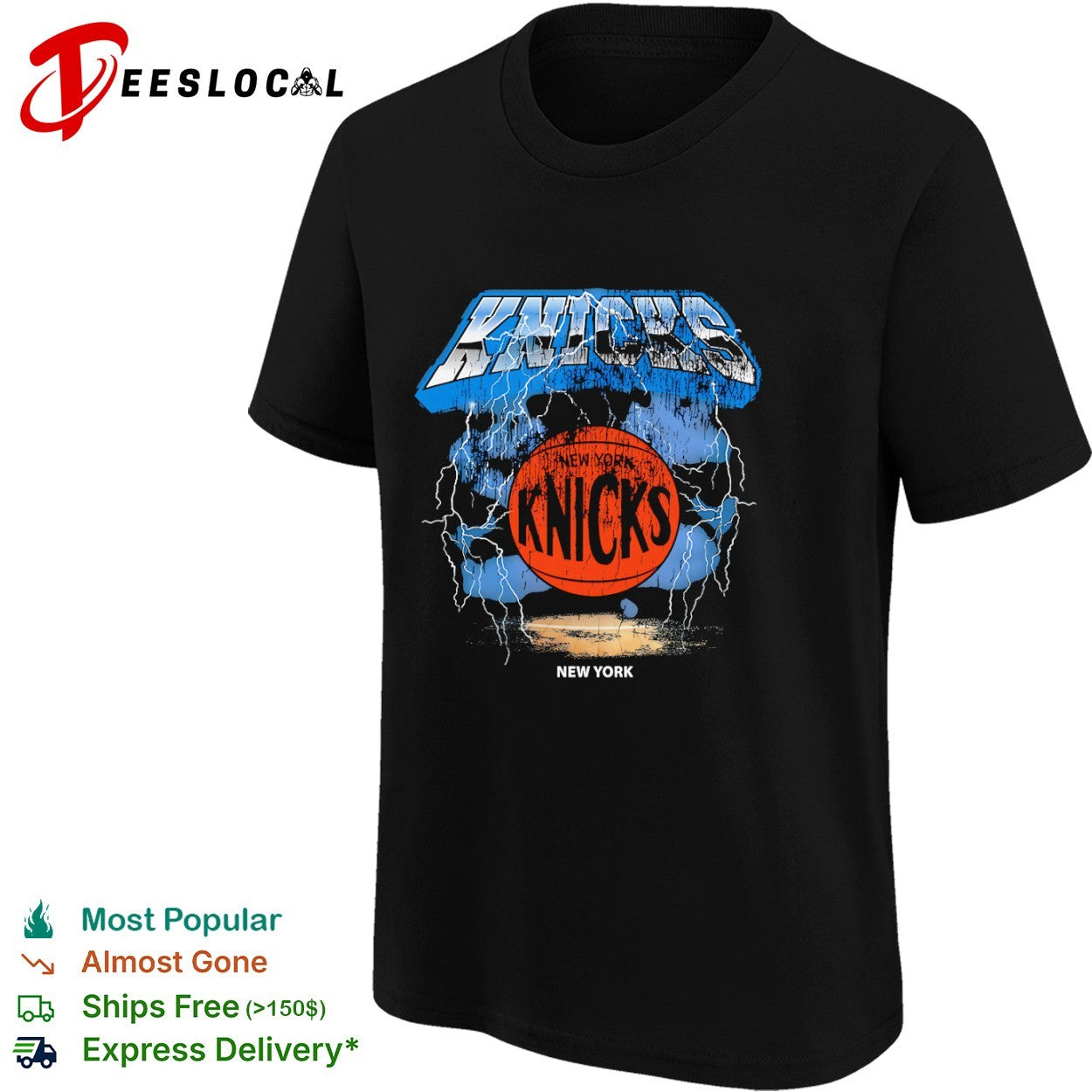 New York Knicks Lightning Logo Basketball Sport Team Shirt