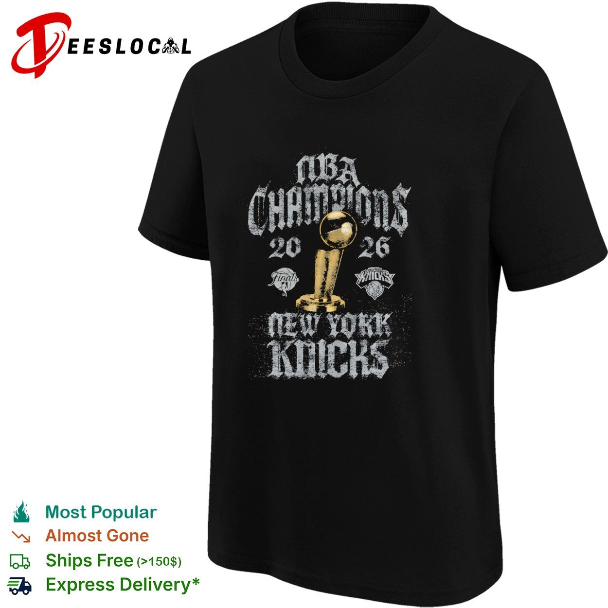 New York Knicks NBA Champions 2026 Finals trophy shirt