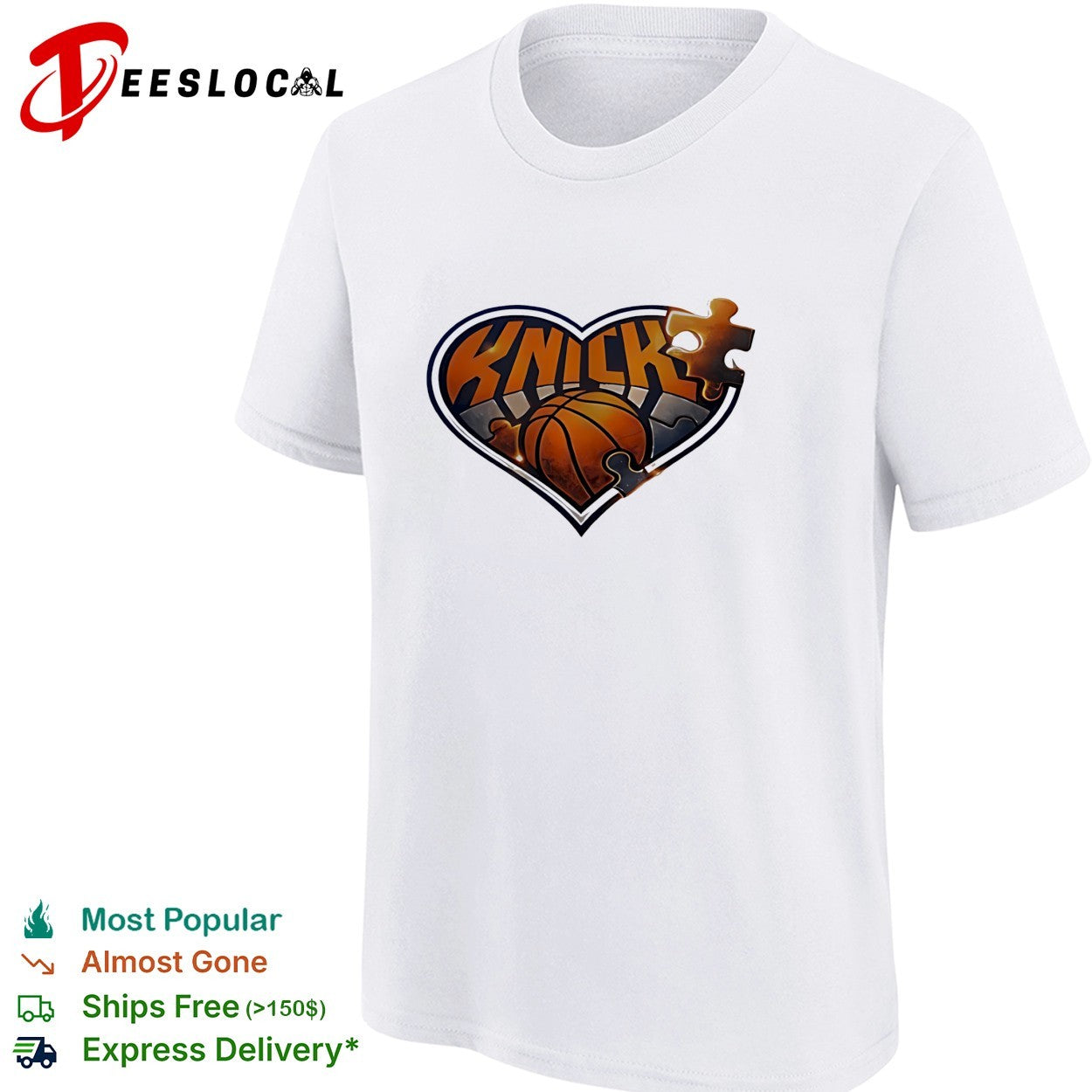 New York Knicks NBA Champions 2026 heart puzzle logo shirt