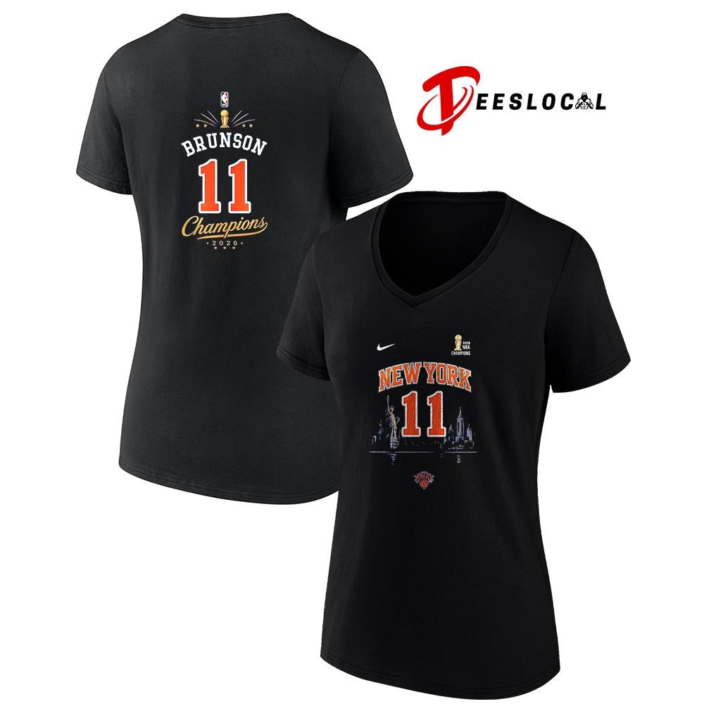 New York Knicks NBA Finals champions Jalen Brunson name and number shirt