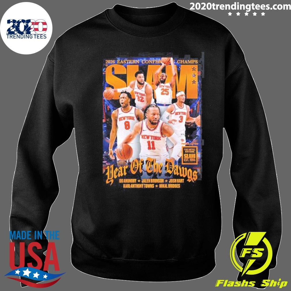 New York Knicks SLAM 262 Year Of The Dawgs 2026 Eastern Conference Champs Magazine Cover Shirt