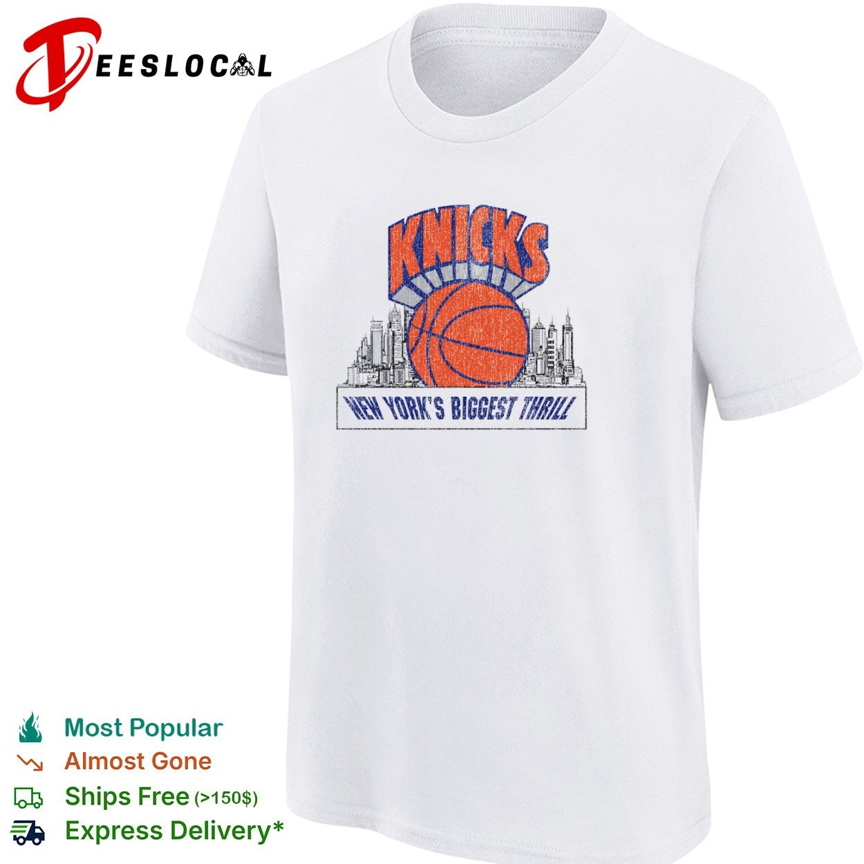 New York Knicks biggest thrill basketball city skyline shirt