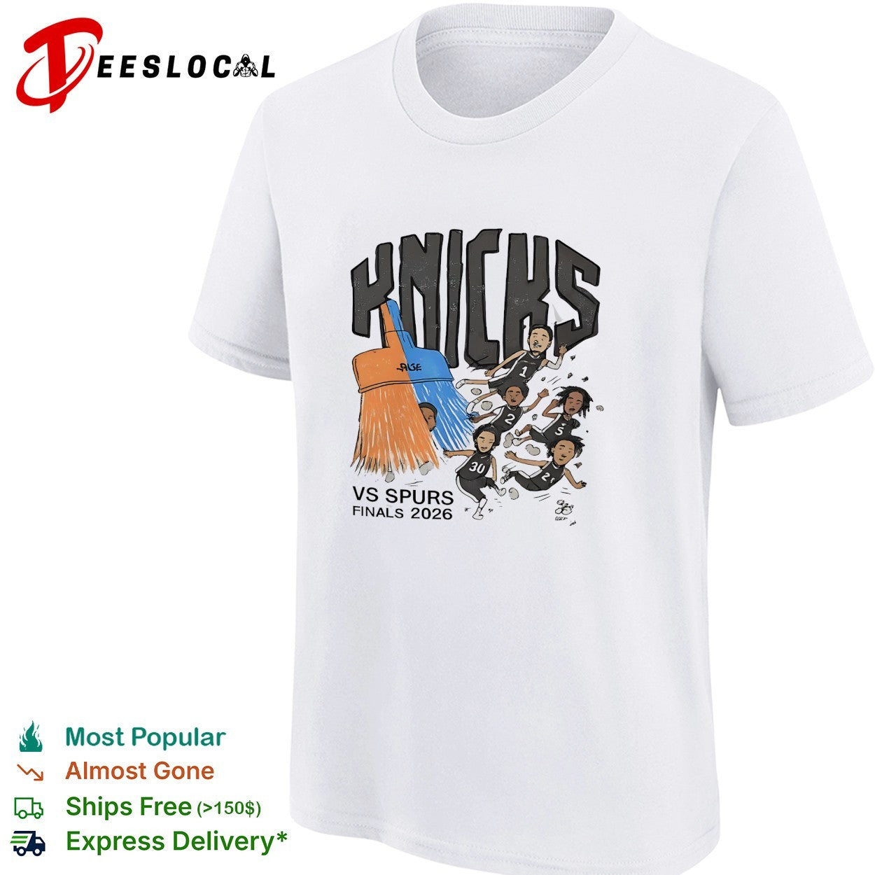New York Knicks vs Spurs NBA Finals 2026 sweep cartoon shirt
