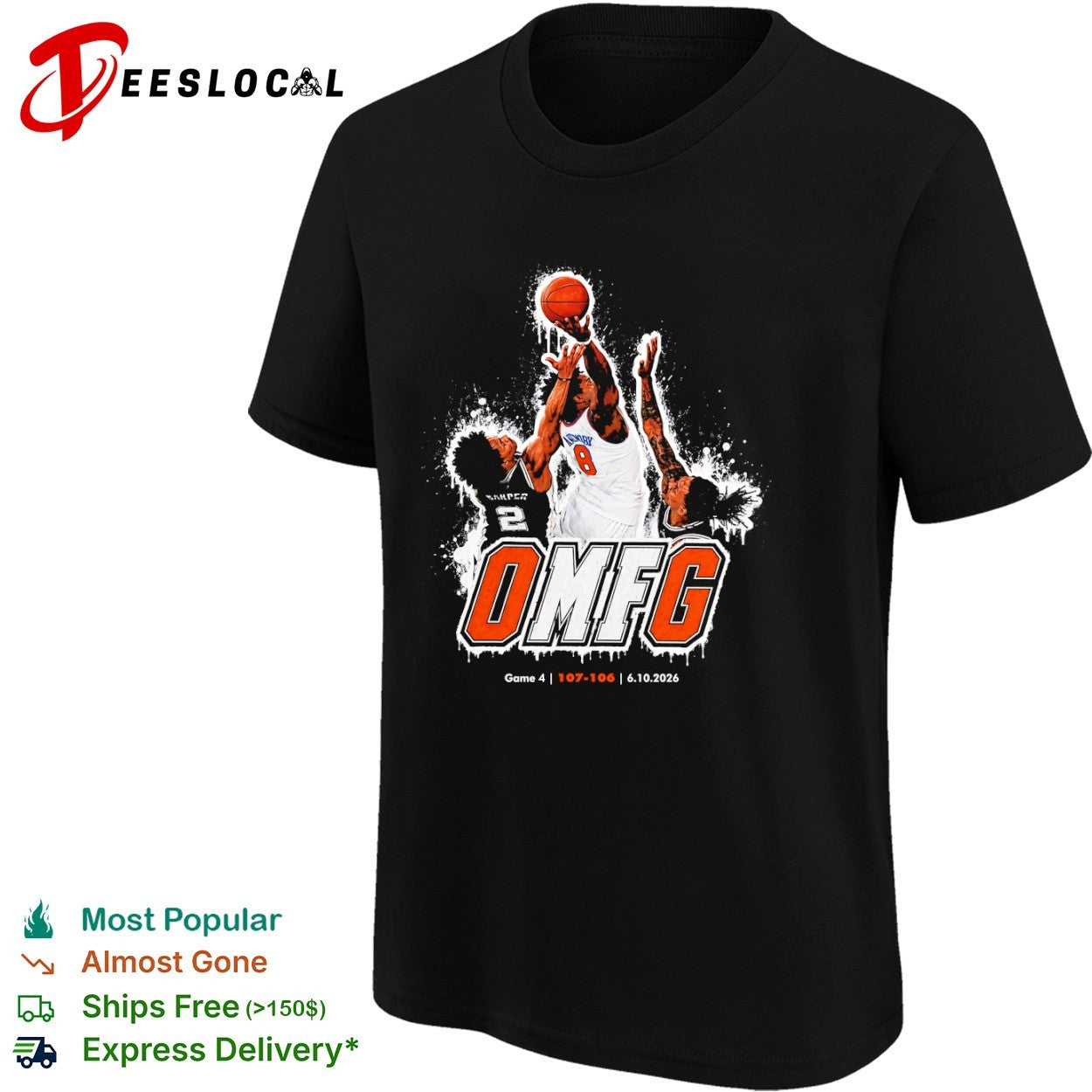 OG Anunoby New York Knicks OMFC Game 4 107-106 San Antonio Spurs 2026 basketball shirt
