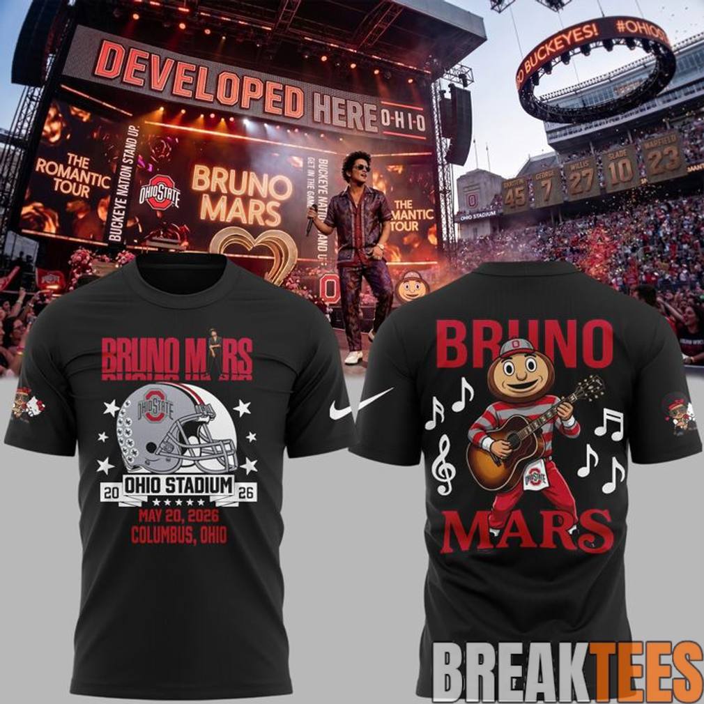 Ohio State Buckeyes x Bruno Mars The Romantic Tour at Ohio Stadium Shirt