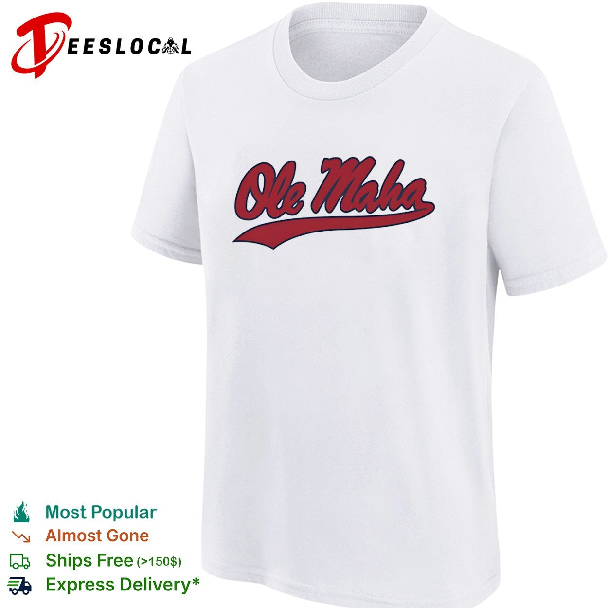Ole Miss Rebels Ole Maha script shirt