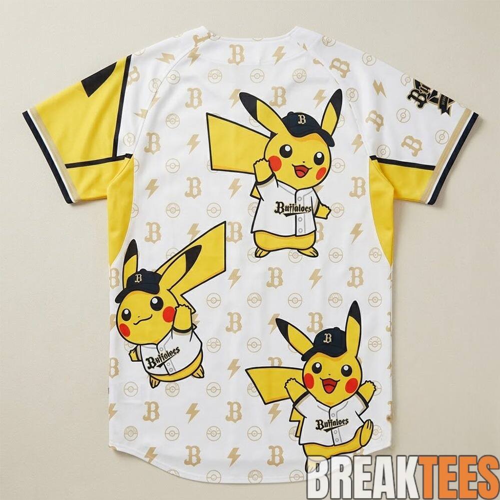 Orix Buffaloes x Pokemon Pikachu Special Baseball Jersey