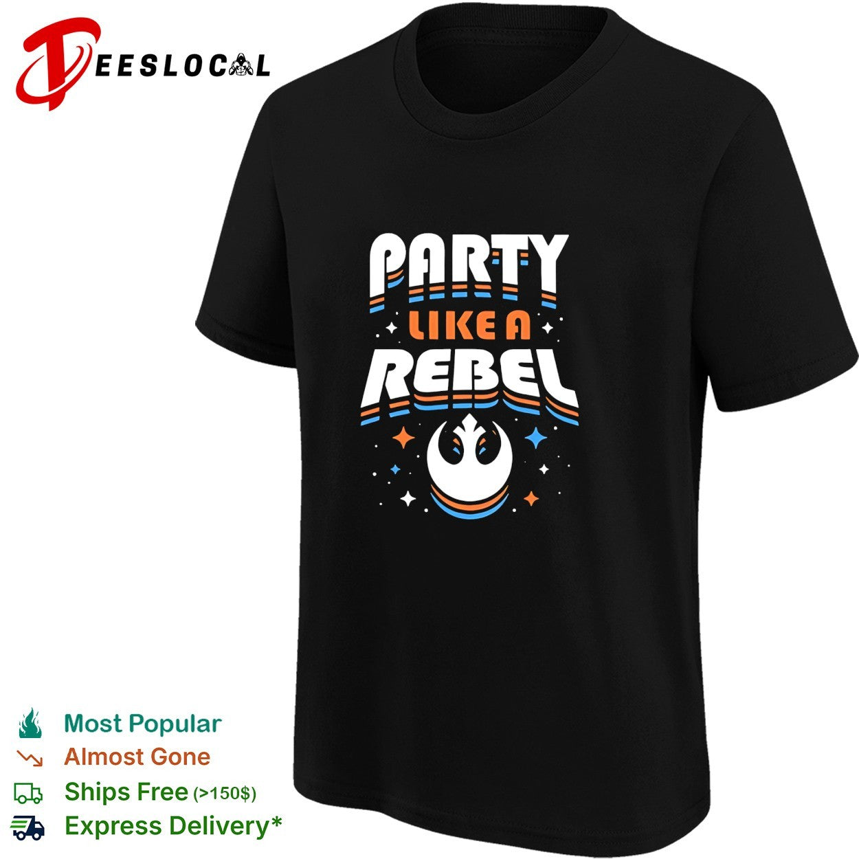 Party like a rebel Star Wars Rebel Alliance logo retro shirt