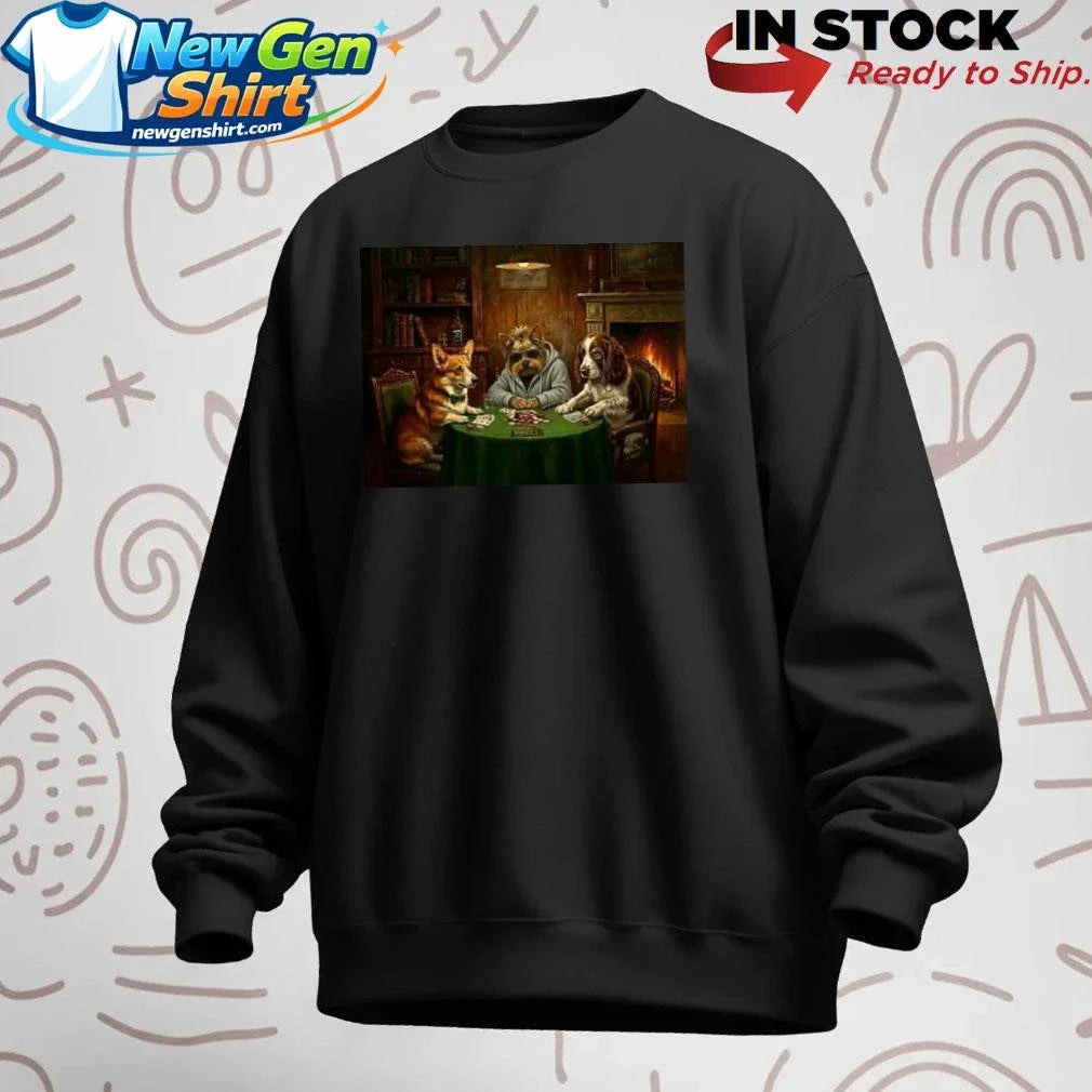 Peppah Otis And Hugo Dogs Playing Poker Shirt