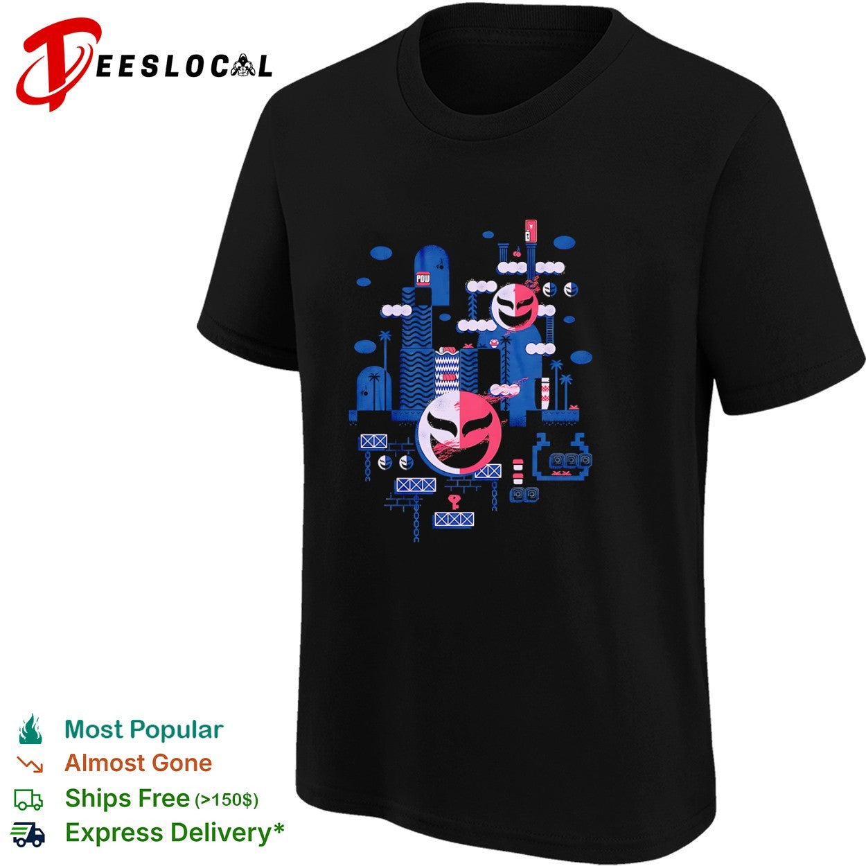 Phanto Mask Super Mario Bros Nintendo POW Nintendo Video Game Retro Arcade shirt