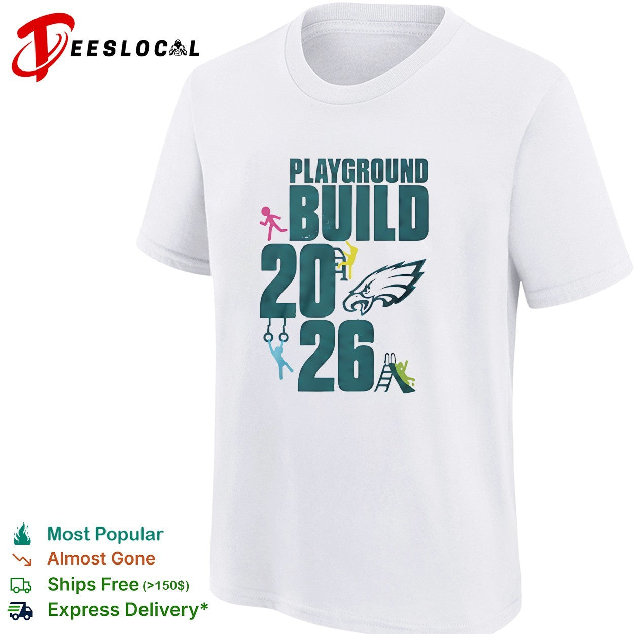 Philadelphia Eagles Playground Build 2026 NFL Football Team Logo Kids Play Shirt