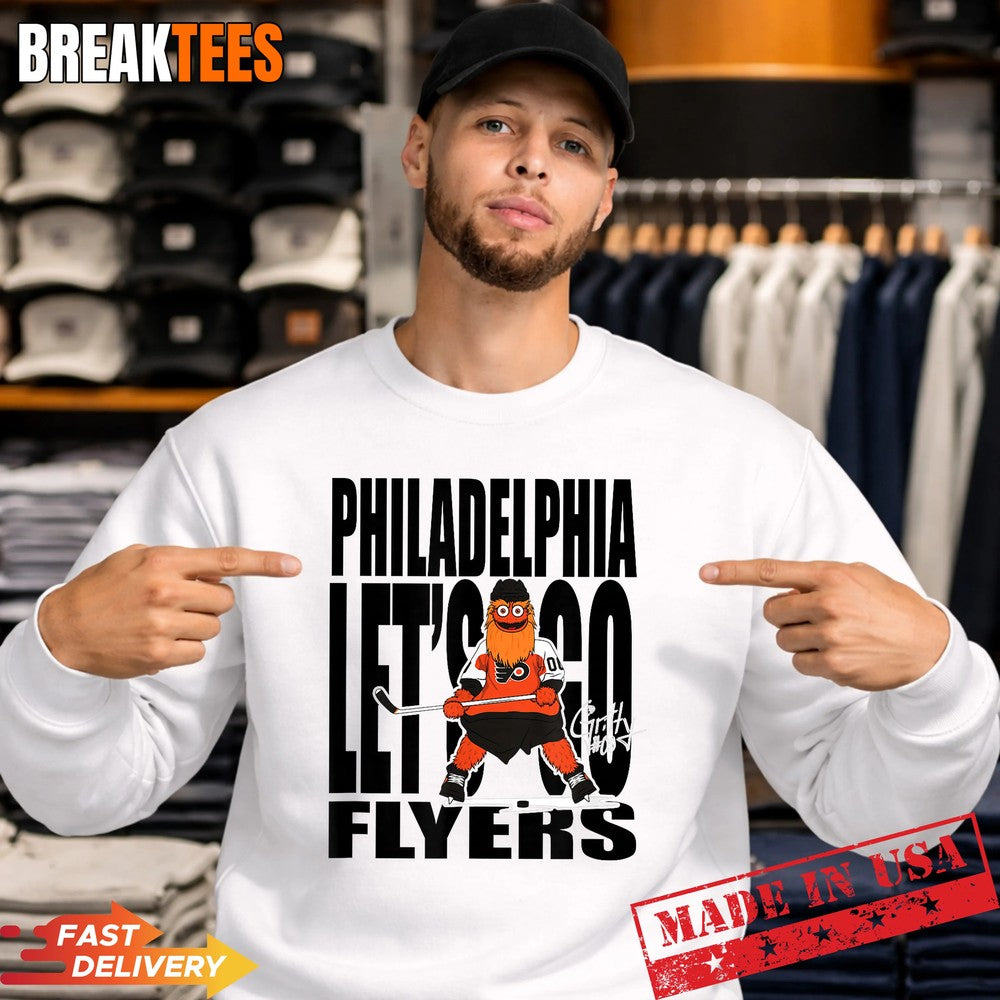 Philadelphia Flyers Gritty Mascot Let’s Go NHL Licensed T-Shirt