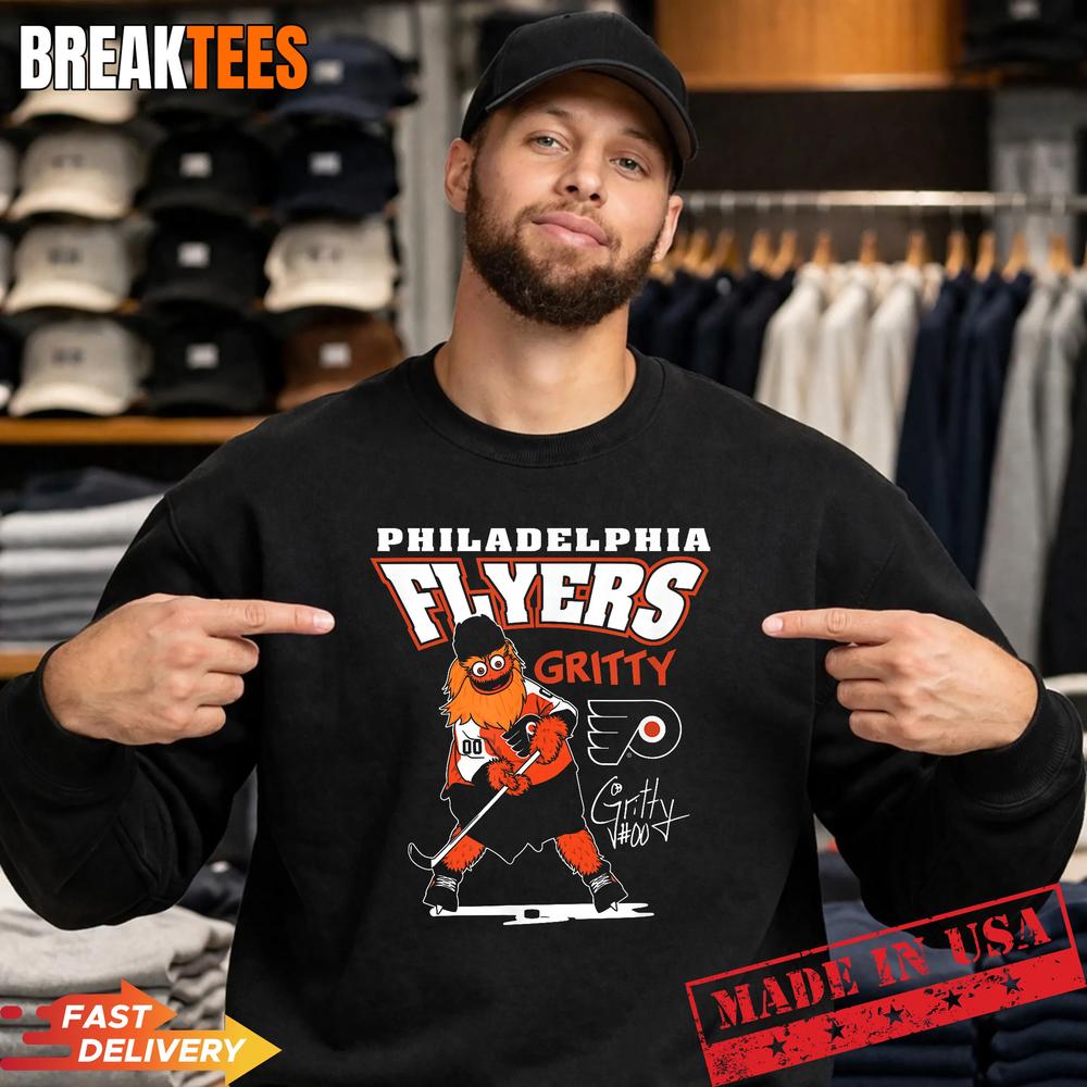 Philadelphia Flyers Gritty Mascot Signature NHL Licensed Shirt
