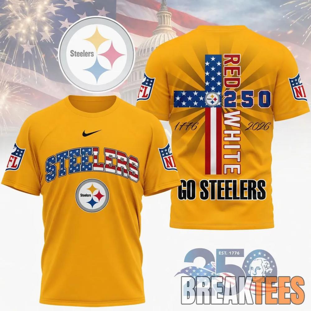 Pittsburgh Steelers NFL God America 250 Years Limited Edition 3D T-Shirt