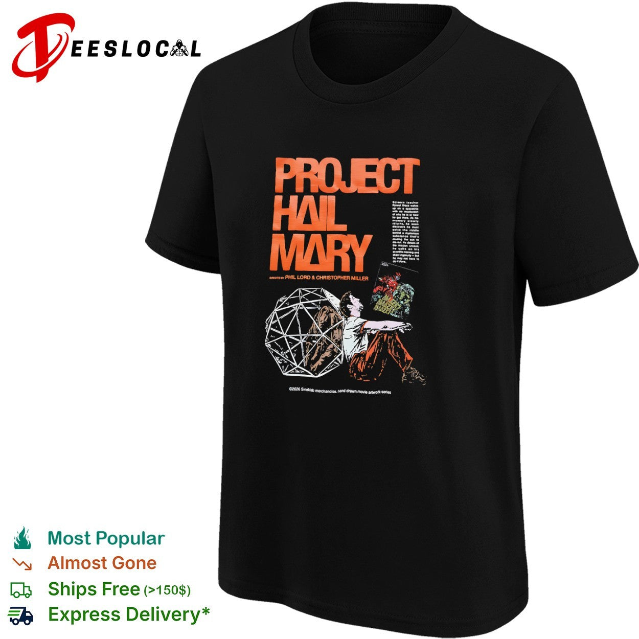 Project Hail Mary Ryland Grace Phil Lord Christopher Miller Science Fiction shirt