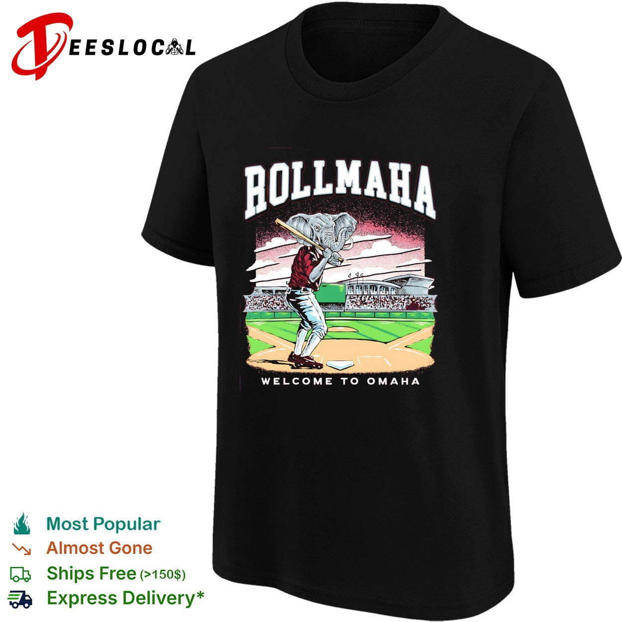 Rollmaha Alabama Crimson Tide welcome to Omaha College World Series graphic shirt