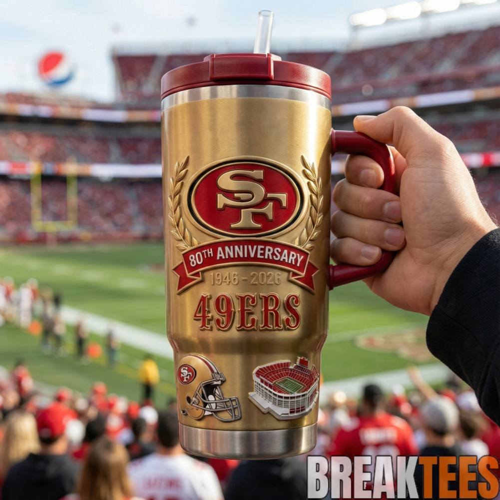 San Francisco 49ers 80th Anniversary YETI Tumbler