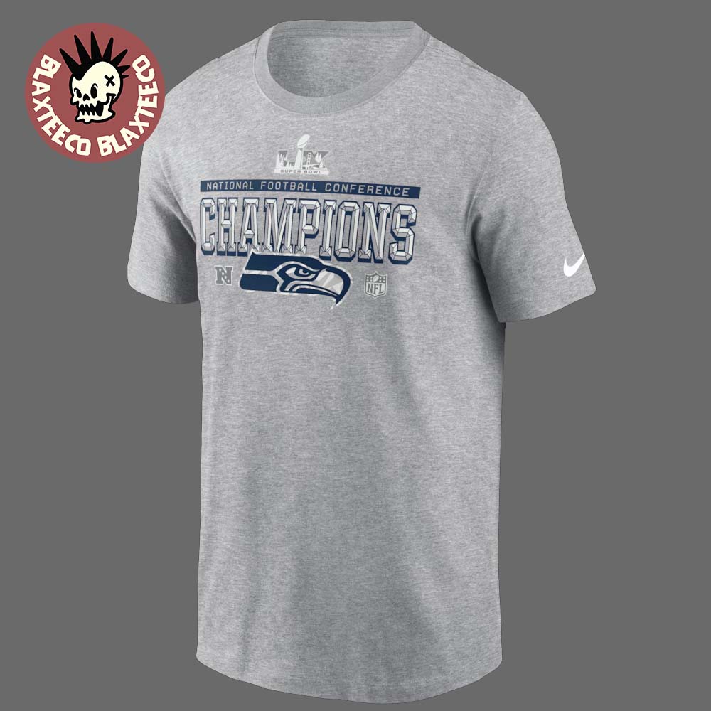 Seattle Seahawks 2025 NFL NFC Champions Locker Room Trophy Collection T-Shirt