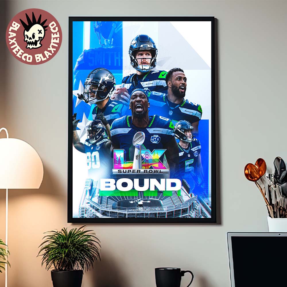 Seattle Seahawks 2025 NFL NFC Champions Super Bowl LX Bound Home Decor Poster Canvas