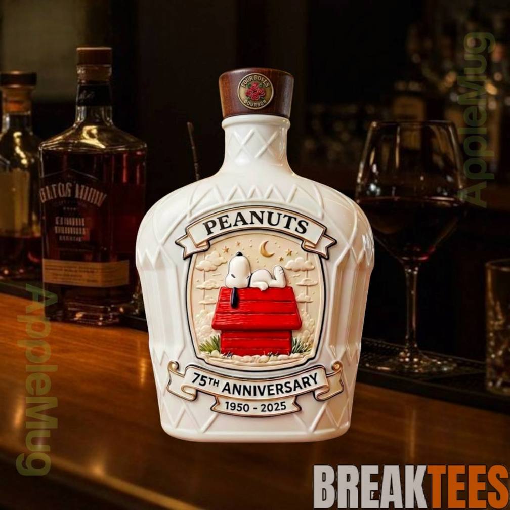 Snoopy 75th Anniversary Collectible Whiskey Bottle