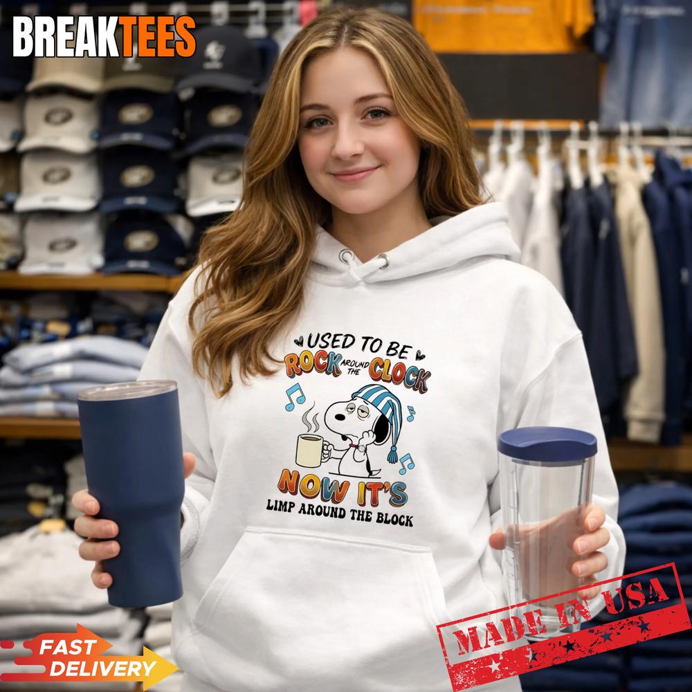 Snoopy Used To Be Rock Around The Clock Now Its Limp Around The Block T-Shirt