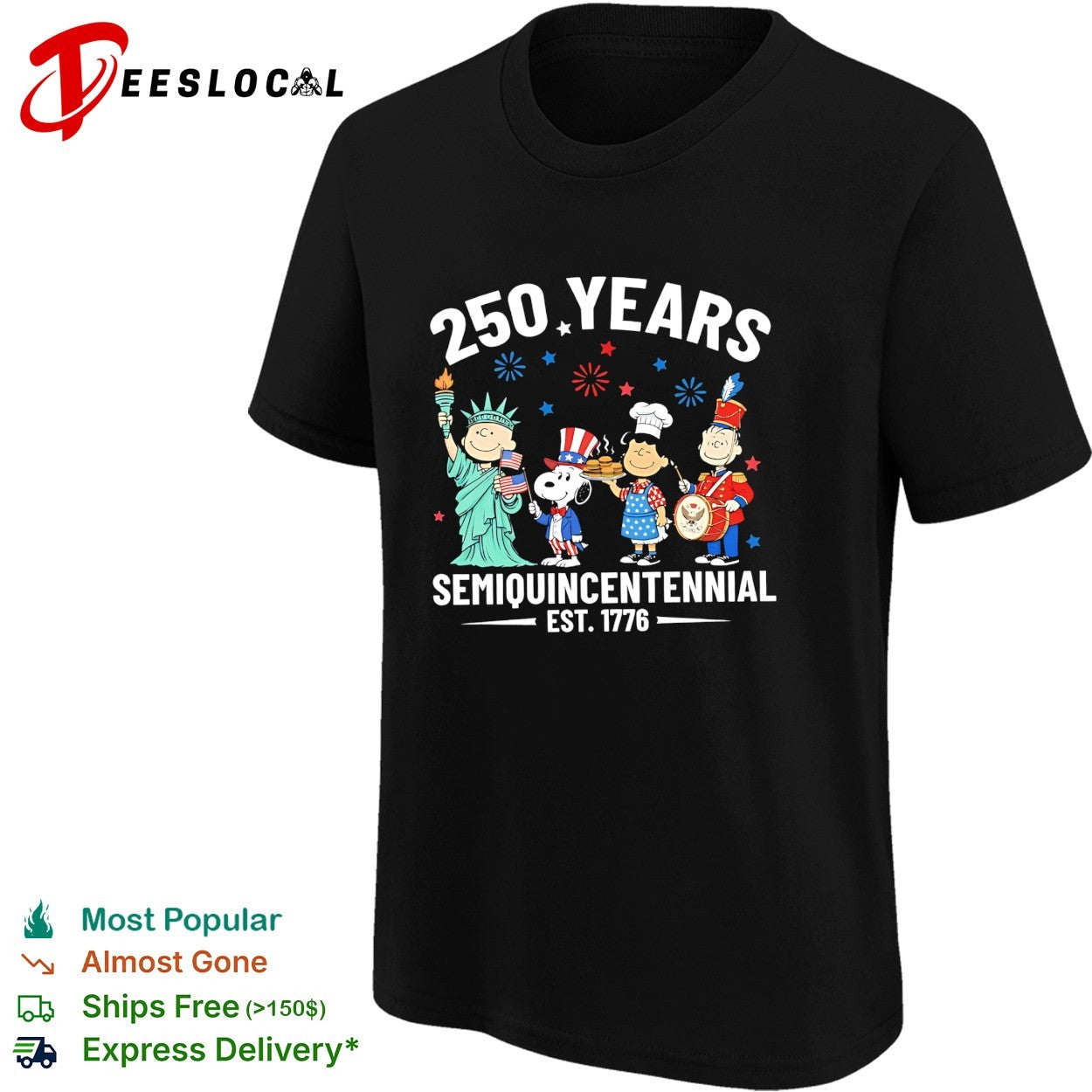Snoopy and friends 250 years semiquincentennial flags shirt