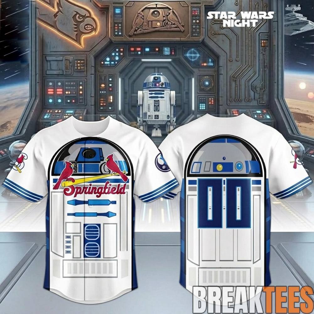 Springfield Cardinals x Star Wars Night Game R2-D2 Design Custom Jersey