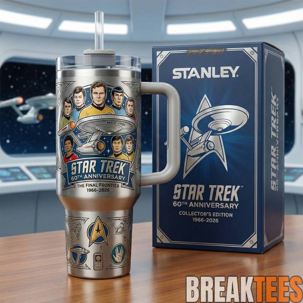 Star Trek 60th Anniversary The Final Frontier Stainless Silver Tumbler