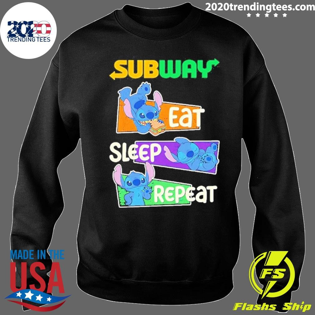 Stitch Eat Sleep Repeat Subway Logo Shirt