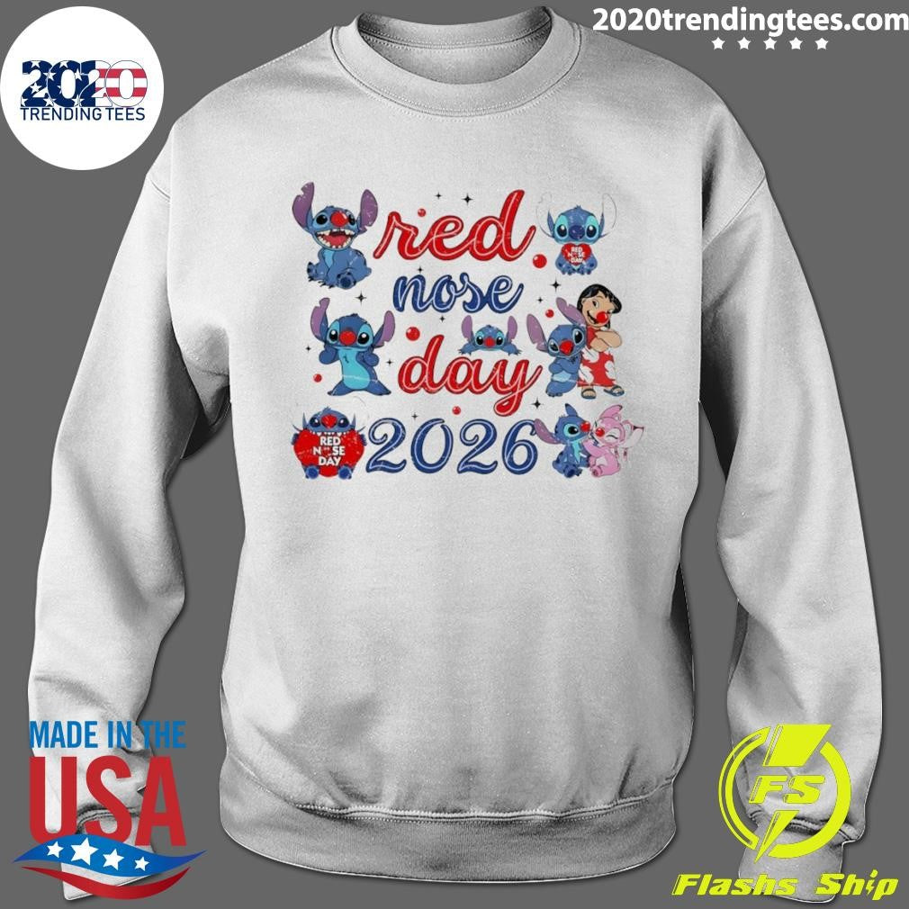 Stitch Red Nose Day 2026 Cartoon Shirt