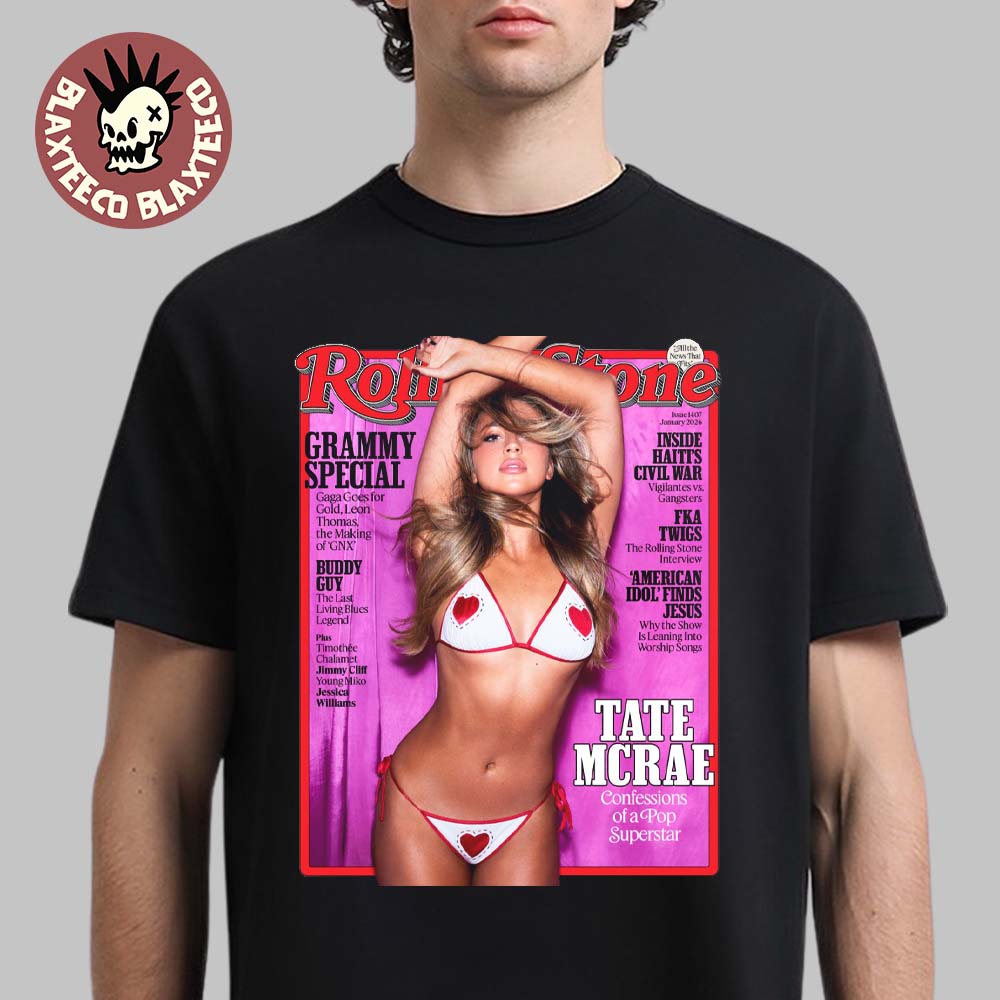 Tate McRae On The Cover Of Rolling Stones Magazine Issue 1407 January 2026 Confessions Of A Pop Superstar T-Shirt