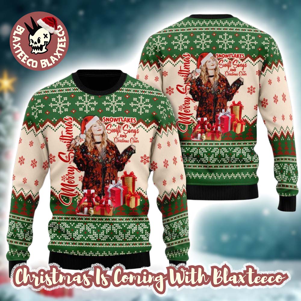 Taylor Swift Merry Swiftmas Snowflakes Swift Songs And Cheer Ugly Christmas Sweater