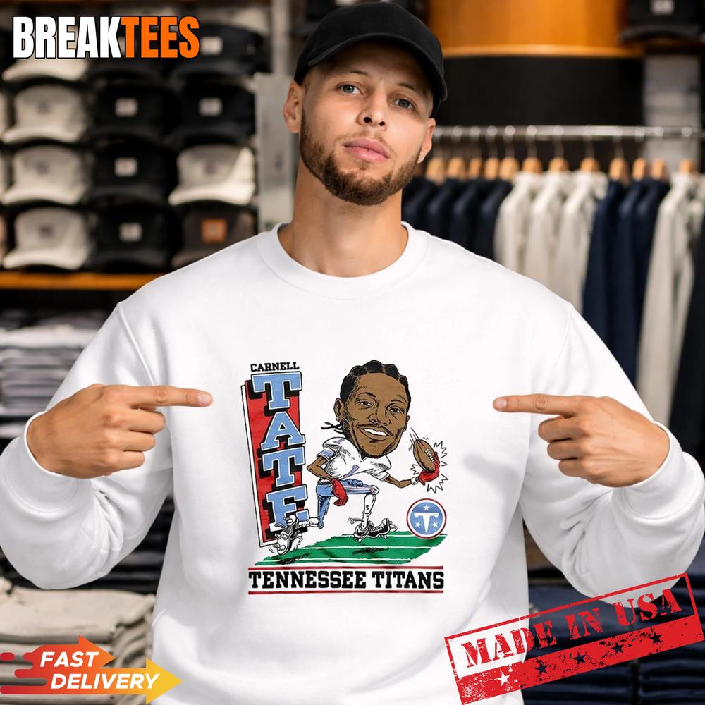 Tennessee Titans Carnell Tate NFL caricature T-Shirt