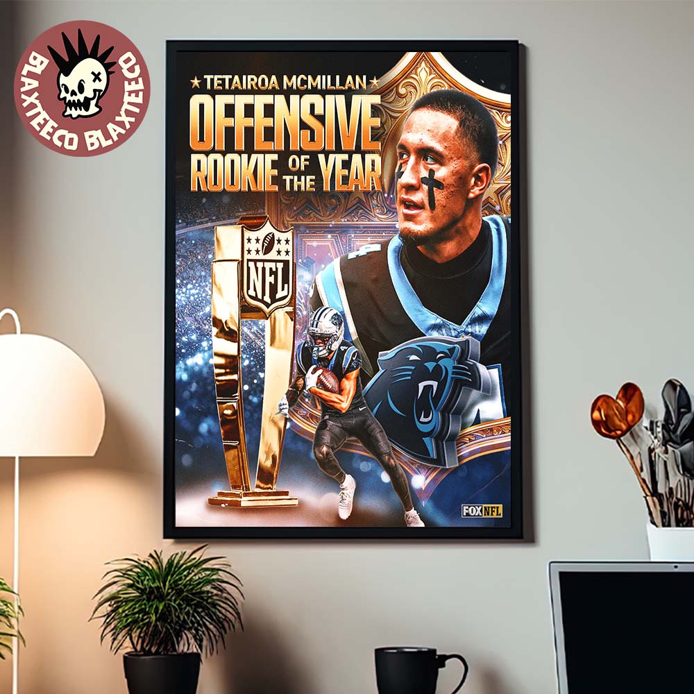 Tetairoa McMillan From Carolina Panthers NFL 2025 Offensive Rookie Of The Year Home Decor Poster Canvas