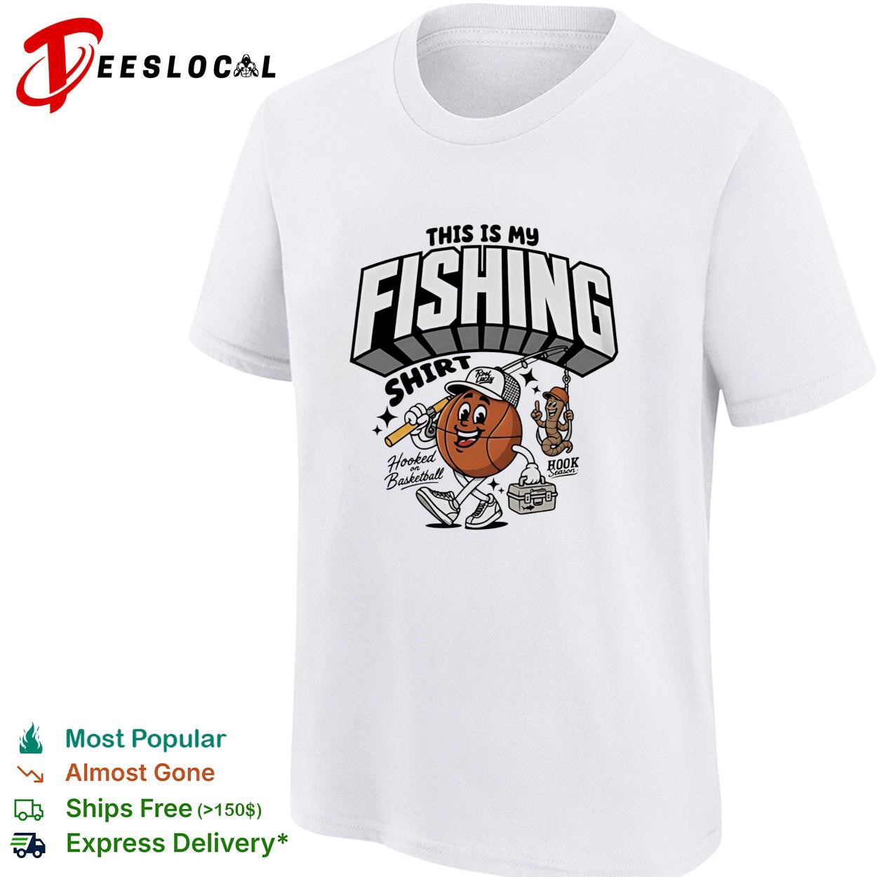 This is my fishing hooked on basketball shirt