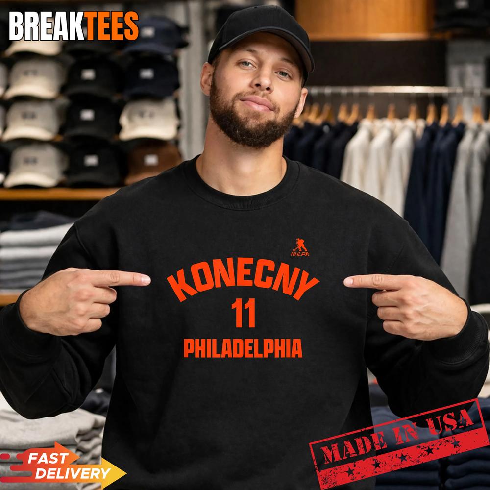 Travis Konecny Name and Number Philadelphia Hockey Shirt