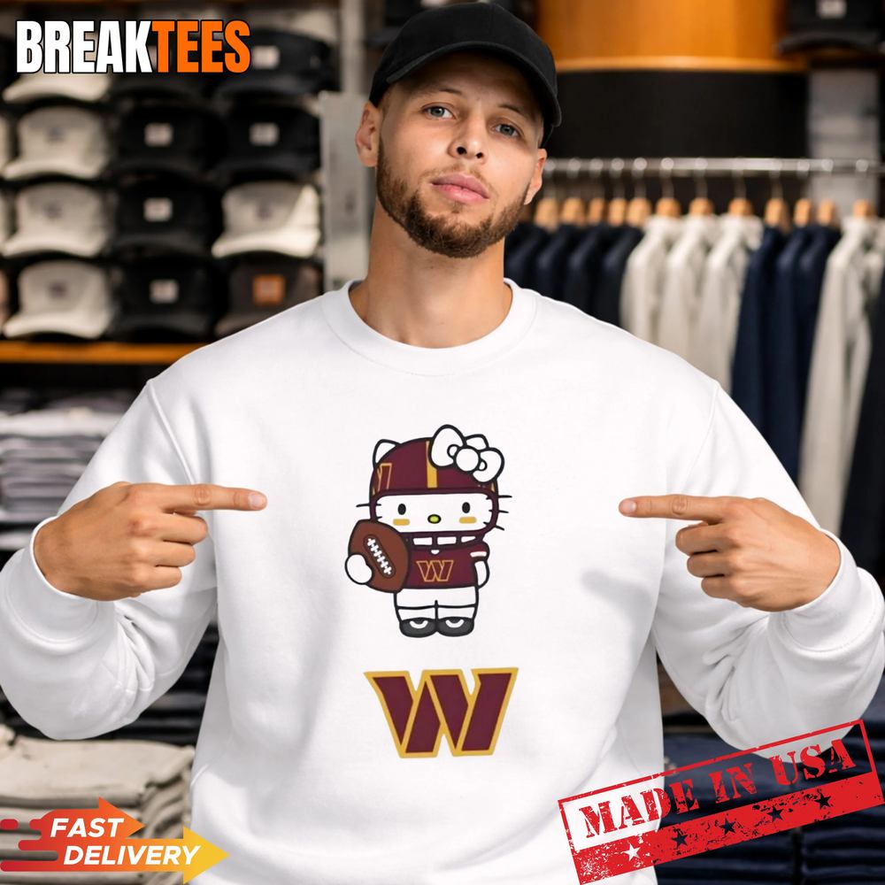 Washington Commanders Football x Hello Kitty Anime T-Shirt