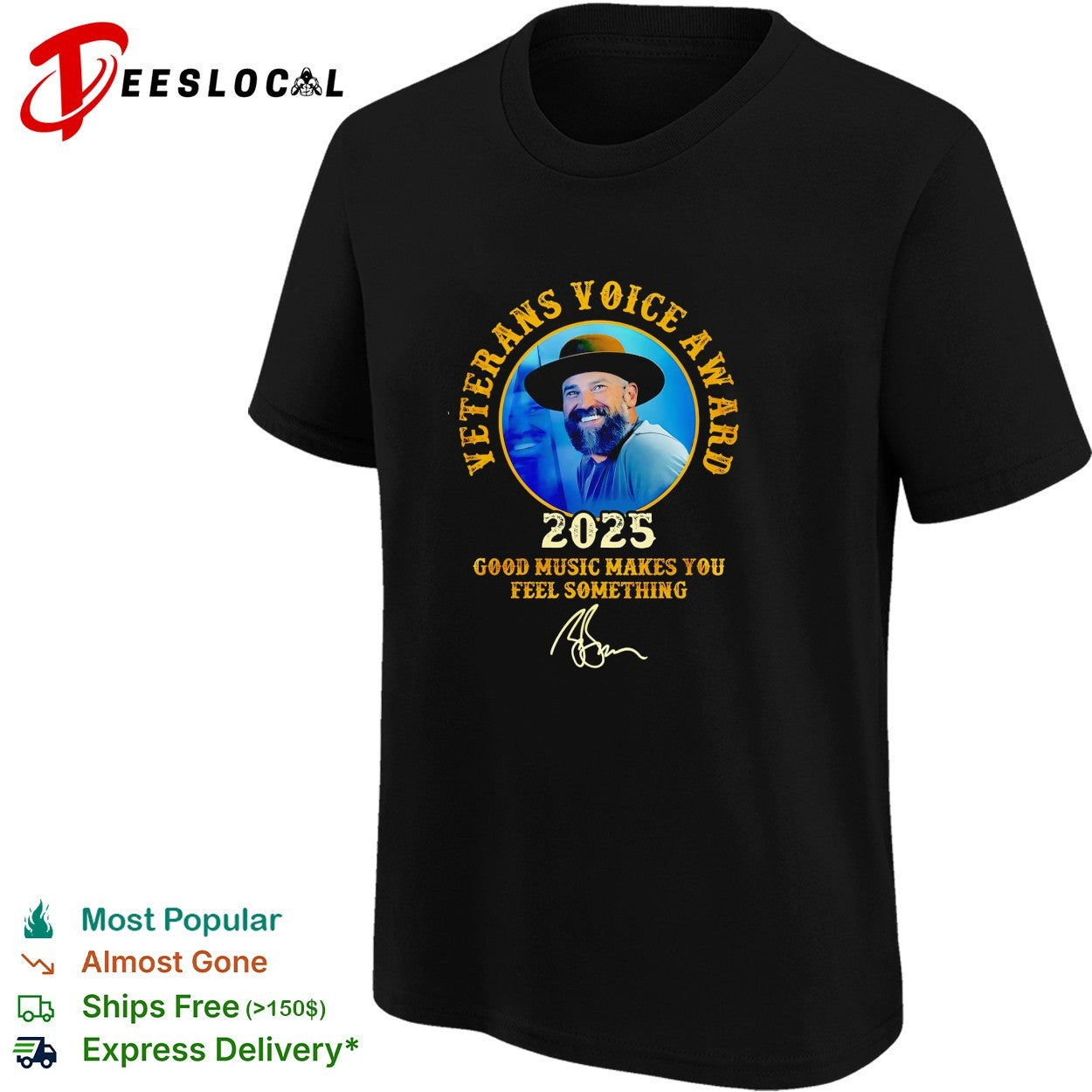 Zac Brown veterans voice award 2025 good music makes you feel something portrait shirt