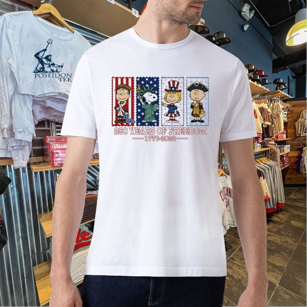 America 250th Years Of Freedom Anniversary Patriotic Snoopy 1776 2026 T-shirt