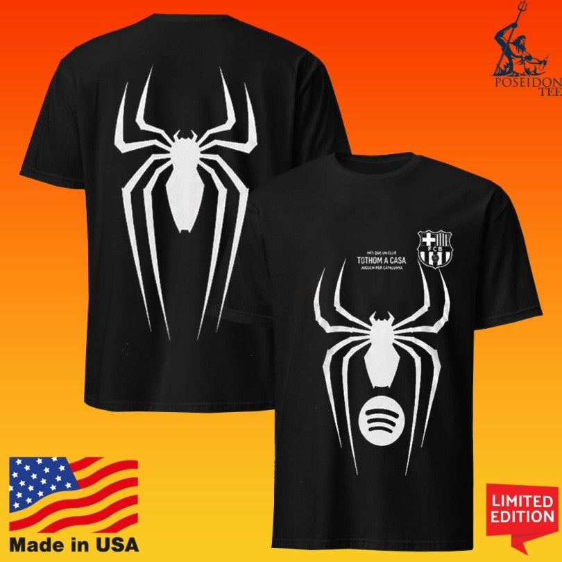 Barcelona X Spider Man Venom Julian Alvarez Black Jersey T-shirt