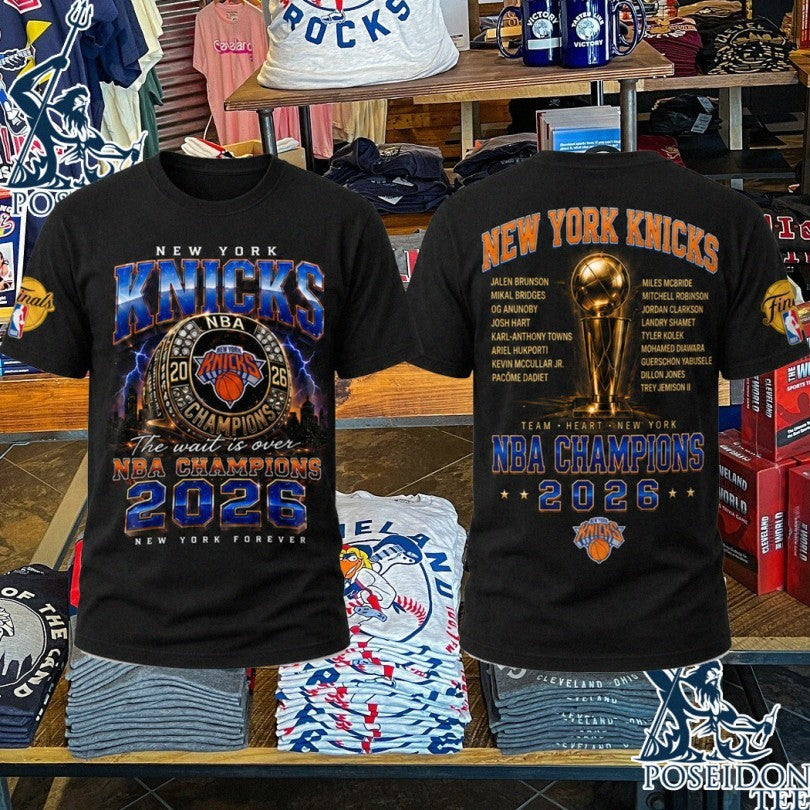 New York Knicks The Wait Is Over 2026 Champions Ring T-shirt