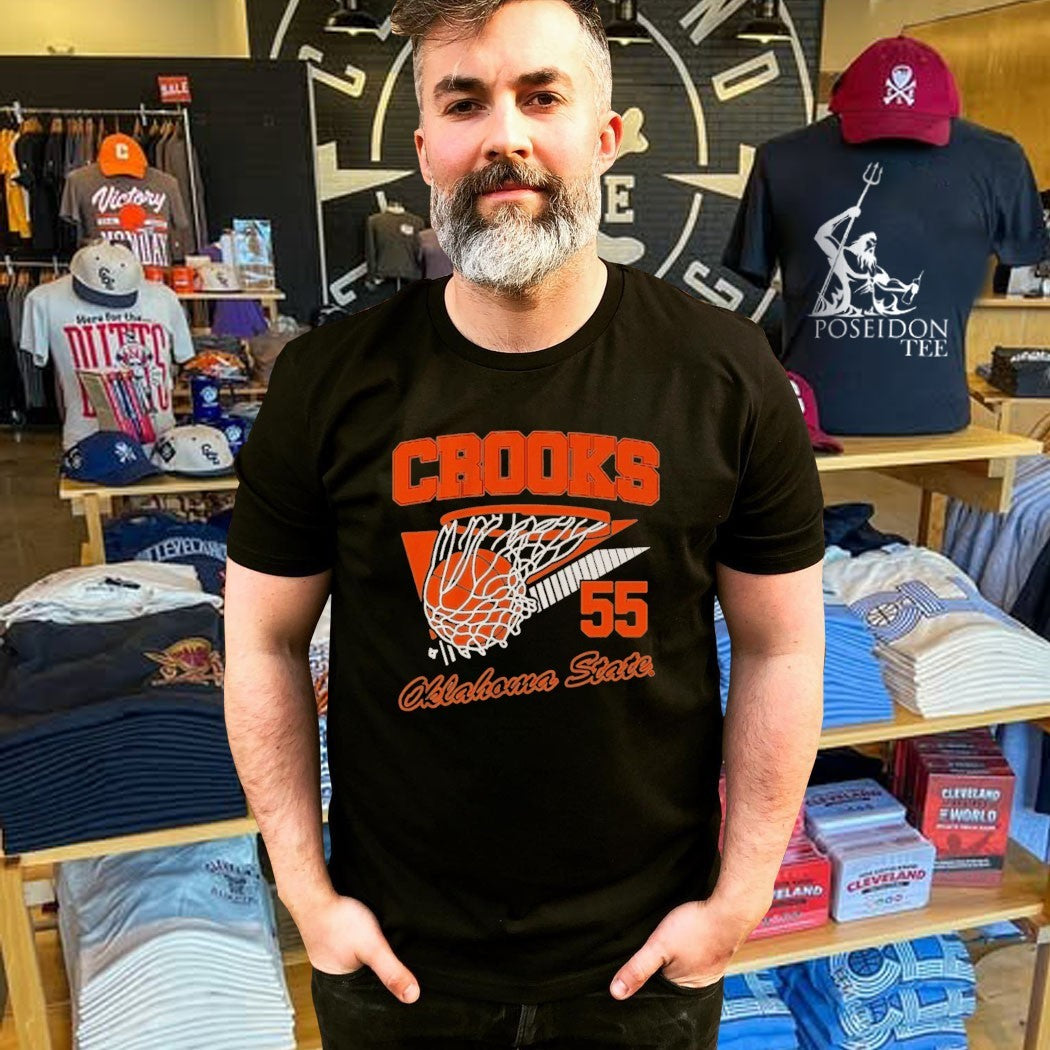 Oklahoma State Basketball Audi Crooks Retro Swish T-shirt