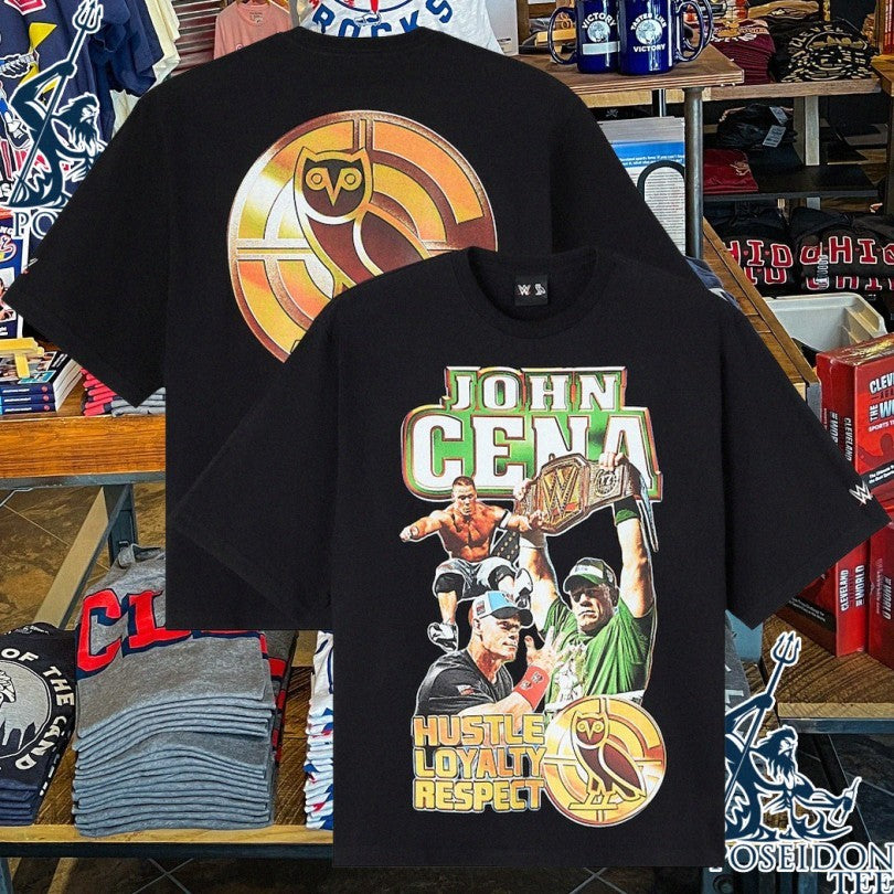 Ovo X Wwe Black John Cena Hustle Loyalty Respect 2026 T-shirt