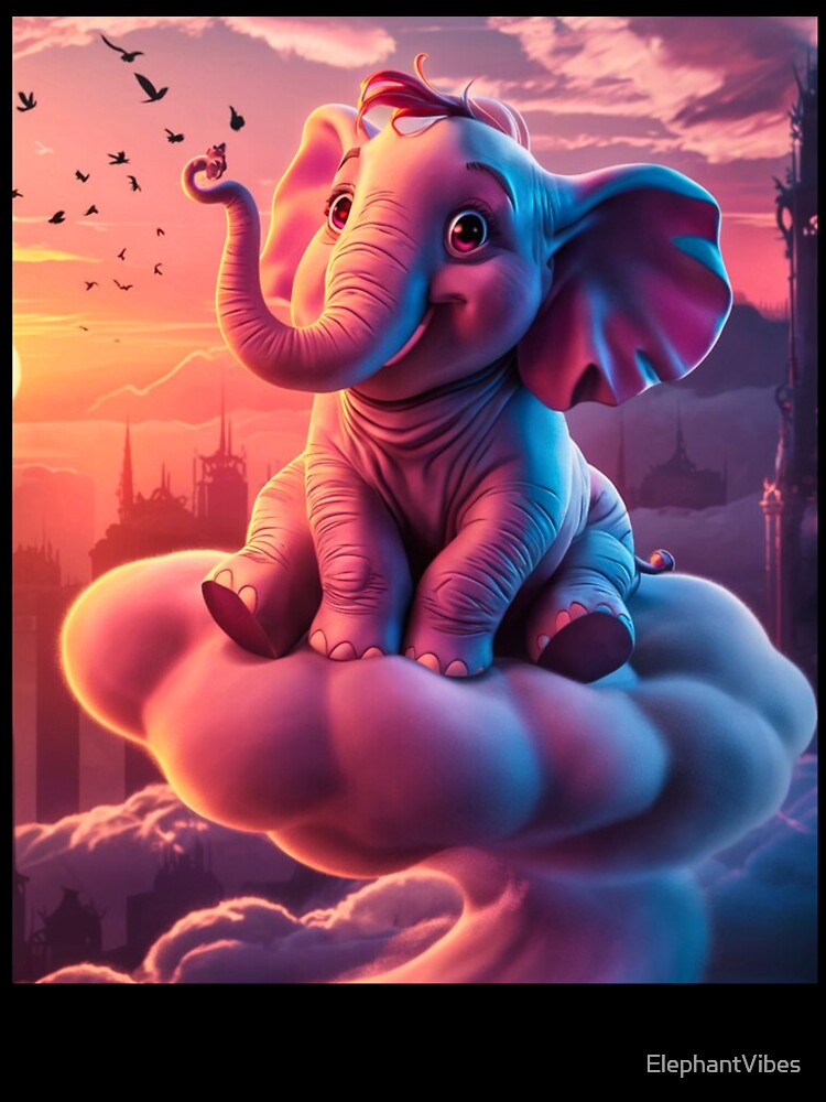Elephant Portrait. elephant on clouds by ElephantVibes