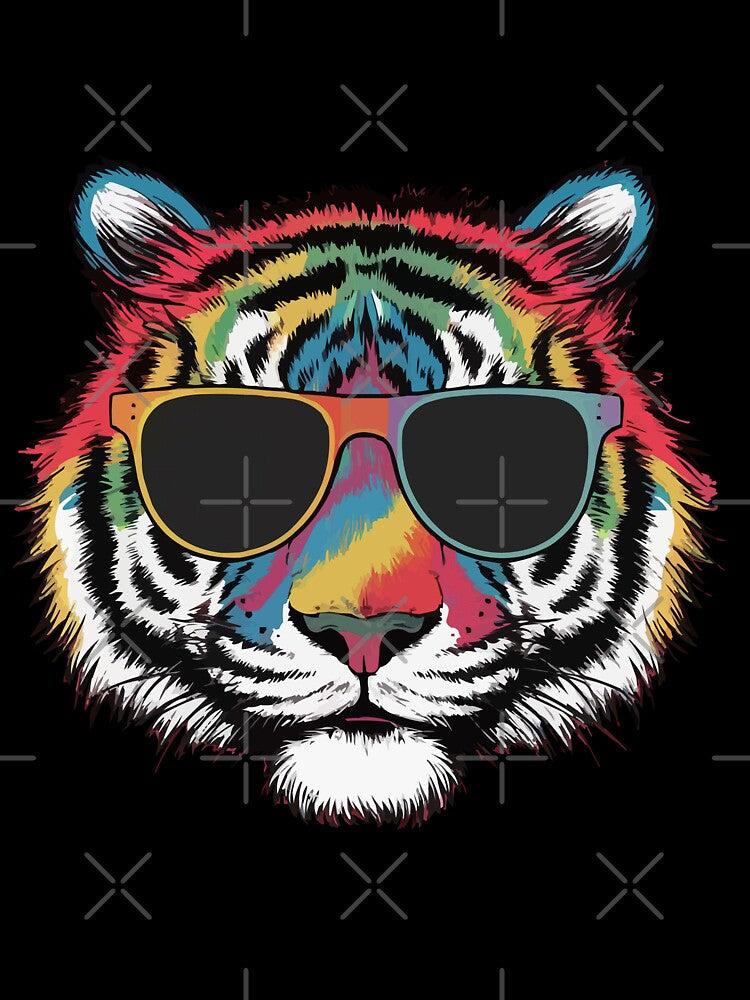 Colorful Tiger Face Tiger Head Wild Cat Men Women Tiger Lover - by PurpleLoveStore
