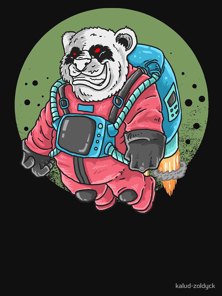 Evil Panda Flying in Space (version 2) by kalud-zoldyck