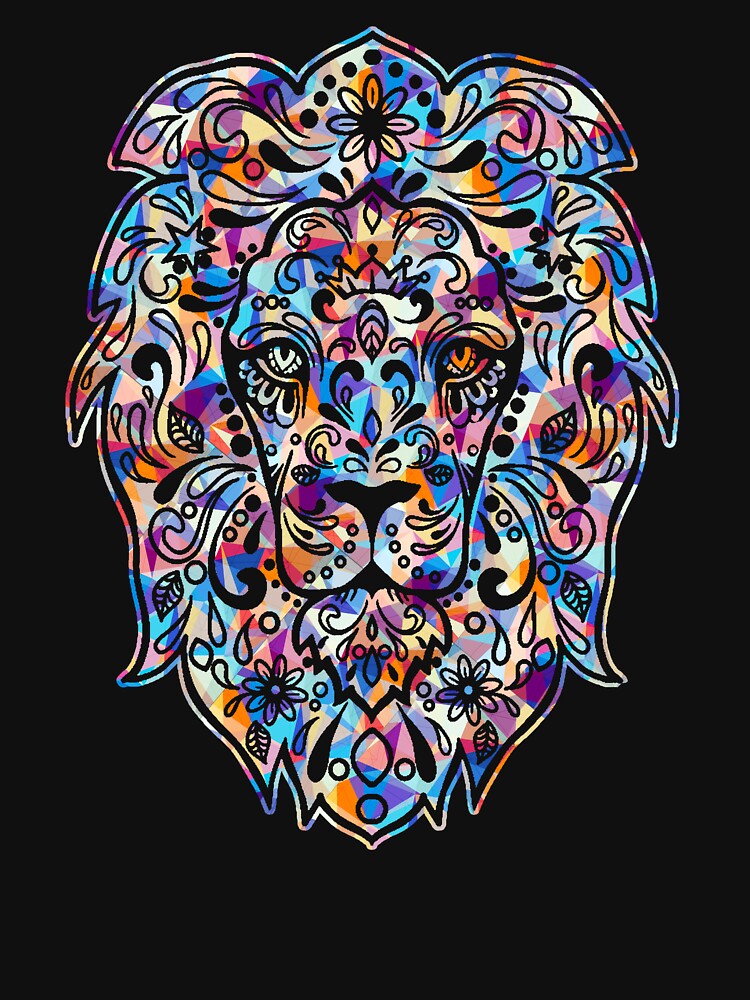 Cool And Awesome Lion Colorful Geometric by UnknownArtistt