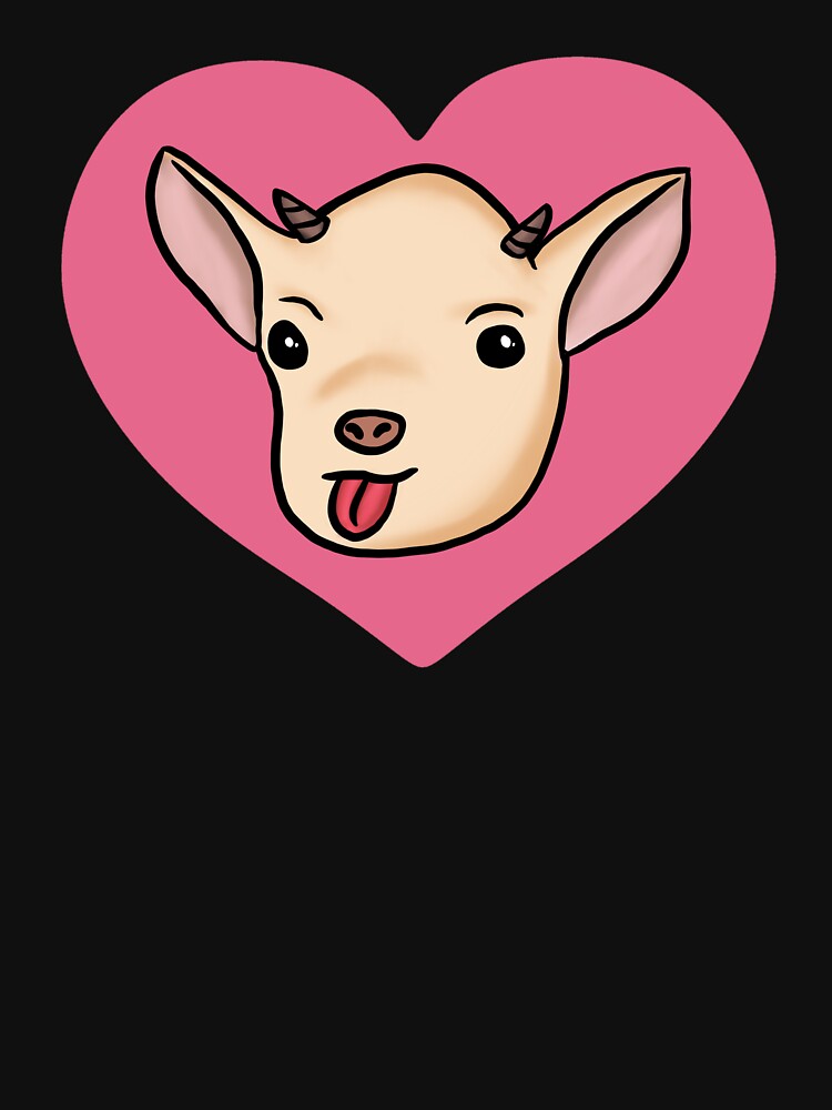 Funny Goat Pink Heart by Mochi-Merch