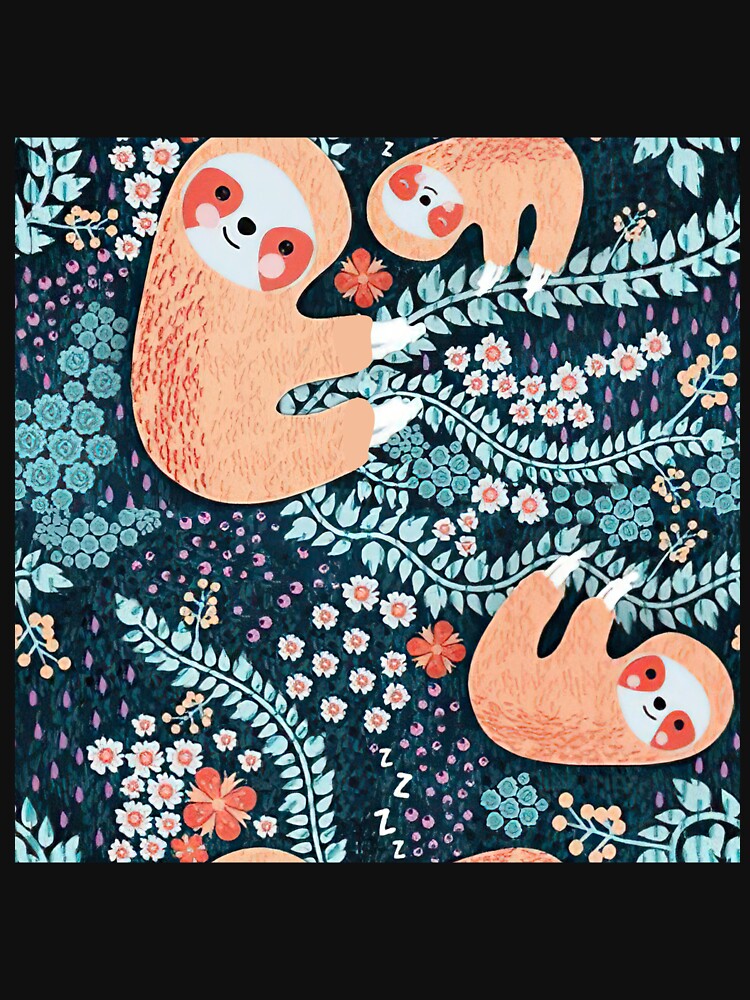 Sloth Family Floral by VickyCloset